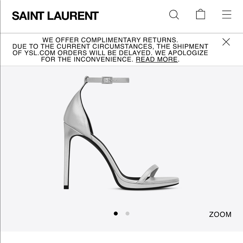Gorgeous Silver Saint Laurent heels ✨